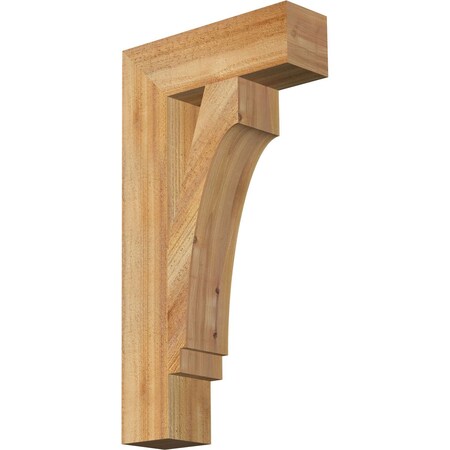 Ekena Millwork Imperial Block Rough Sawn Bracket, Western Red Cedar, 4"W x 14"D x 26"H BKT04X14X26IMP05RWR